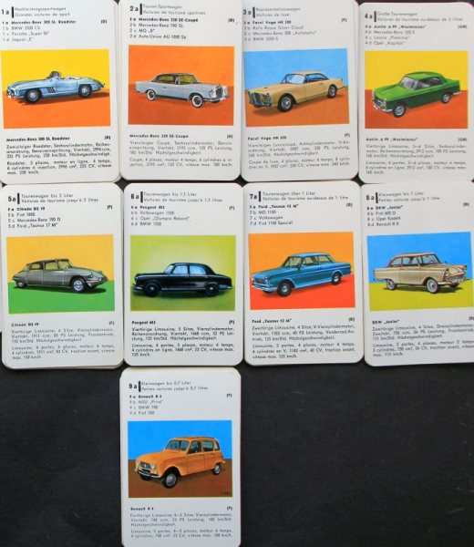 Altenburg Spielkarten "Auto Quartett" 1963 Kartenspiel (4537)